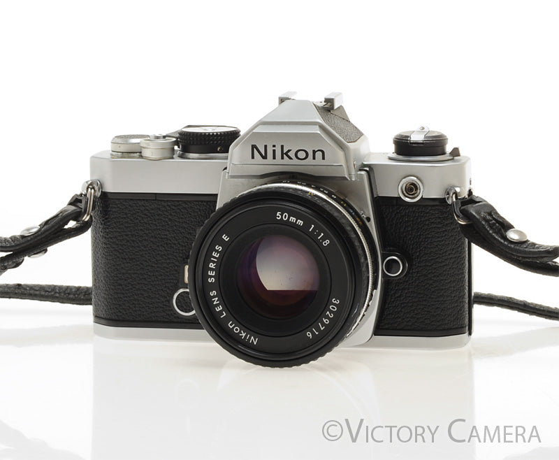 Nikon FM Chrome 35mm Film Camera w/ 50mm f1.8 AI-s Lens -New Seals- [EXC] - Victory Camera