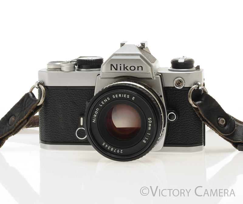 Nikon FM Chrome 35mm Film Camera w/ 50mm f1.8 Lens [EXC+] - Victory Camera