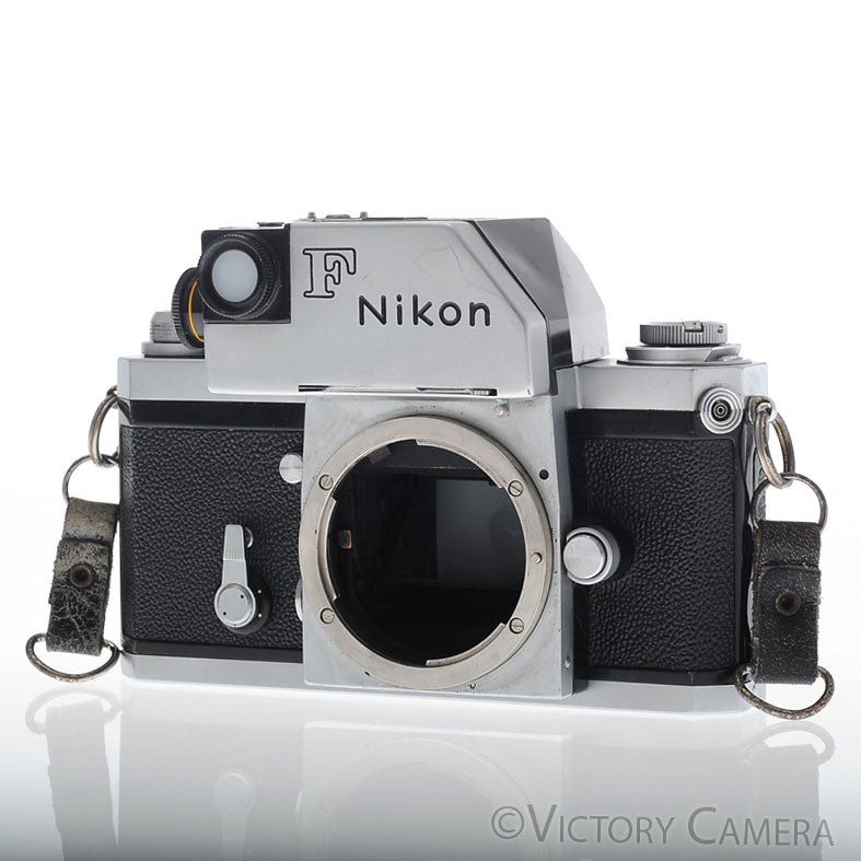 Nikon F Chrome 35mm Camera Body w/ Photomic Prism -No Meter- [GOOD] image 2