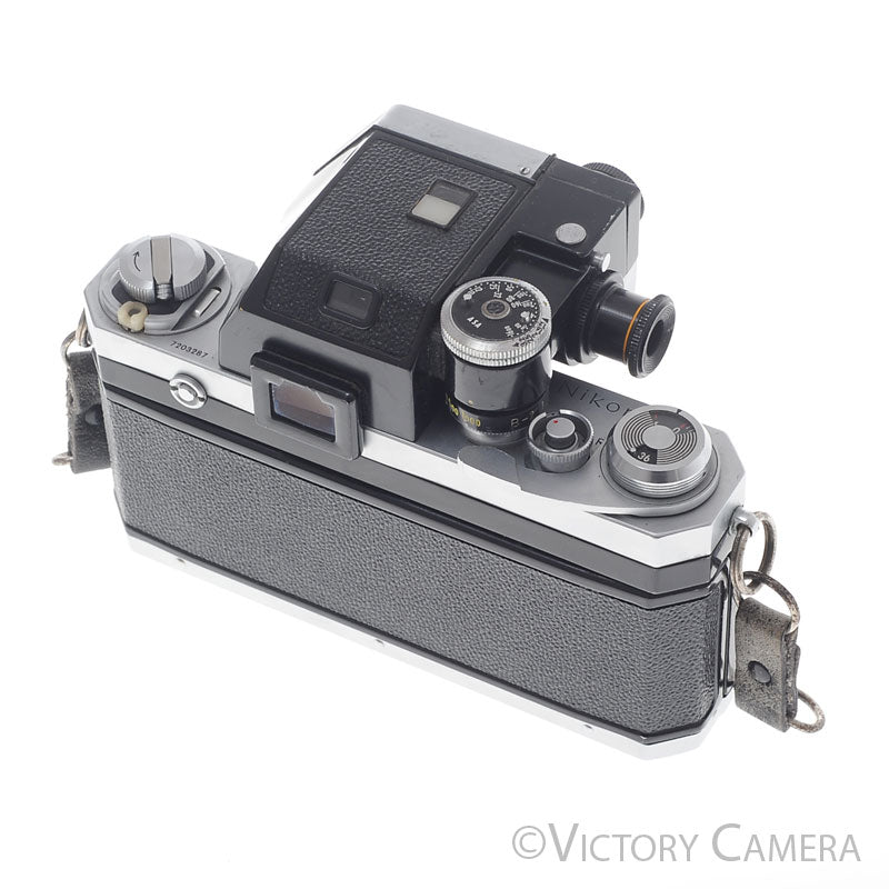Nikon F Chrome 35mm Camera Body w/ Photomic Prism -No Meter- [GOOD] image 4