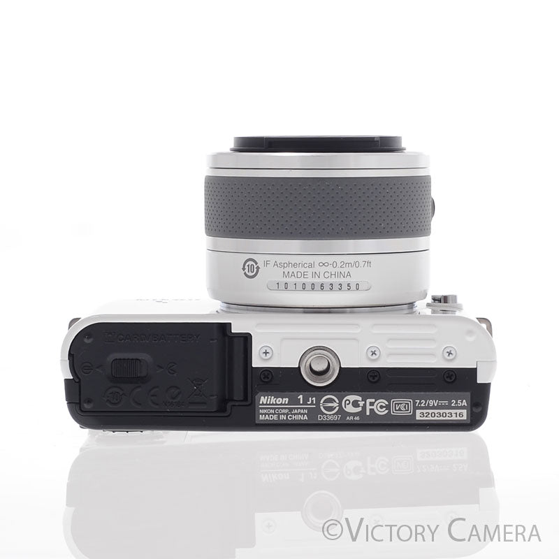 Nikon 1 J1 White Mirrorless 10.1MP Digital Camera Body w/ 10-30mm Lens
