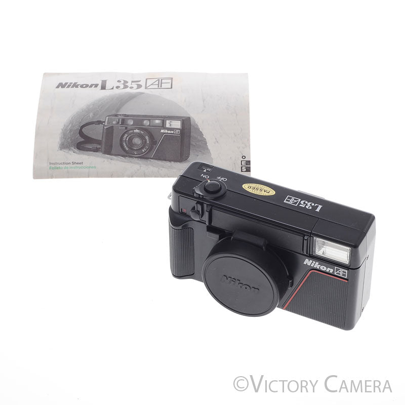 Nikon L35 AF L35AF Point & Shoot Film Camera w/ 35mm f2.8 Lens [EXC] - Victory Camera