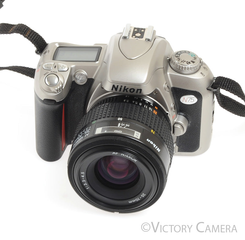 Nikon N75 AF 35mm Film Camera w/ Nikkor 35-70mm Zoom Lens -Clean- - Victory Camera