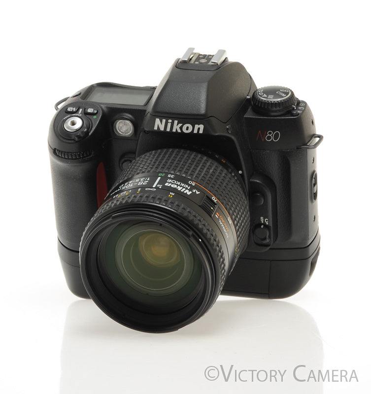 Nikon N80 AF 35mm Film Camera Body w/ Nikkor 28-105mm + Batt Grip [EXC] - Victory Camera