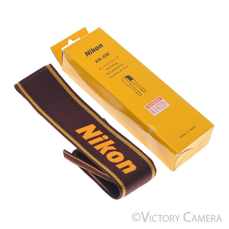 Nikon Genuine AN-6W Maroon / Yellow Camera Neck Strap w/ Box [MINT] - Victory Camera