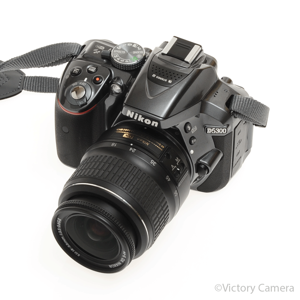 Nikon D5300 Grey 24.2MP Digital SLR Camera 18-55mm Zoom Lens [MINT-] - Victory Camera