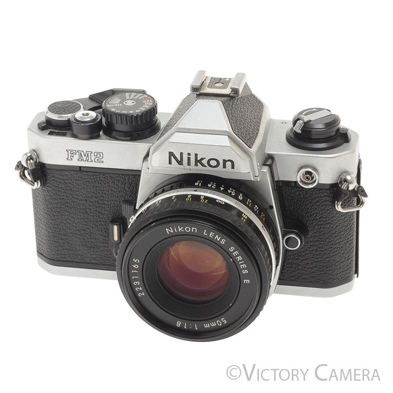 Nikon FM2-N FM2N Chrome Camera Body w/ 50mm f1.8 AI-s Lens -New Seals- [EXC-] - Victory Camera
