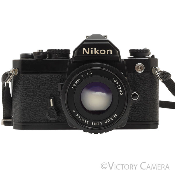 Nikon FM Black 35mm Film Camera w/ 50mm f1.8 AI-s Lens [EXC]