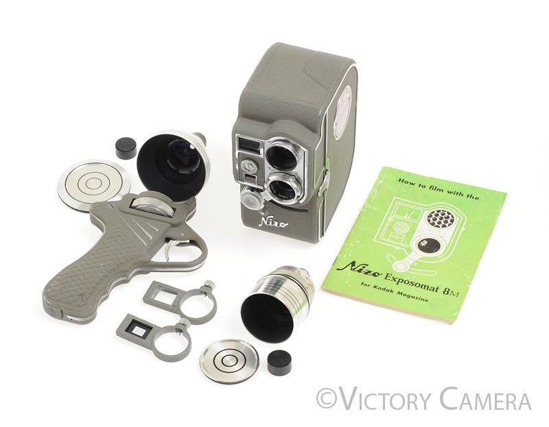 Nizo Exposomat 8 German 8mm Cine Camera w/ 26mm 13mm 6.5mm Lenses [EXC] - Victory Camera