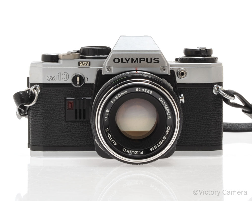 Olympus OM-10 OM10 Chrome 35mm Camera w/ 50mm f1.8 [EXC]