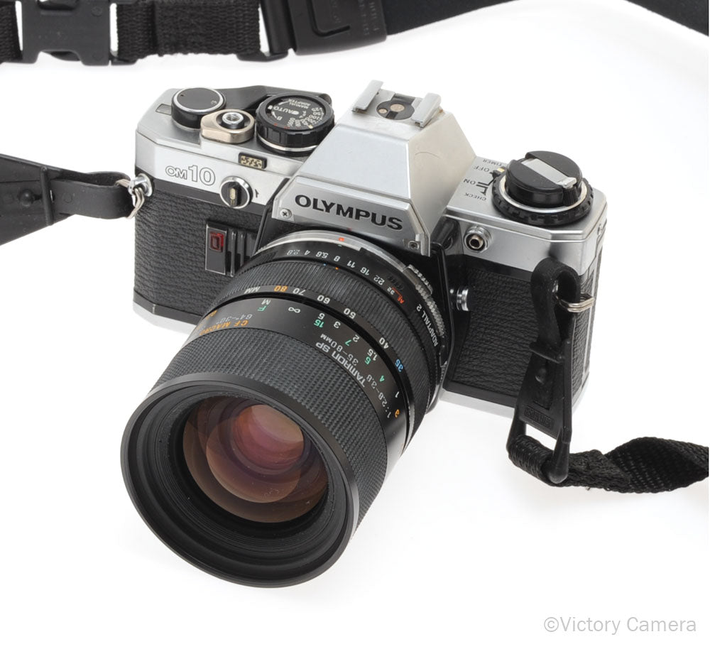 Olympus OM-10 OM10 Chrome 35mm Camera w/ 35-80mm Zoom Lens [EXC] - Victory Camera