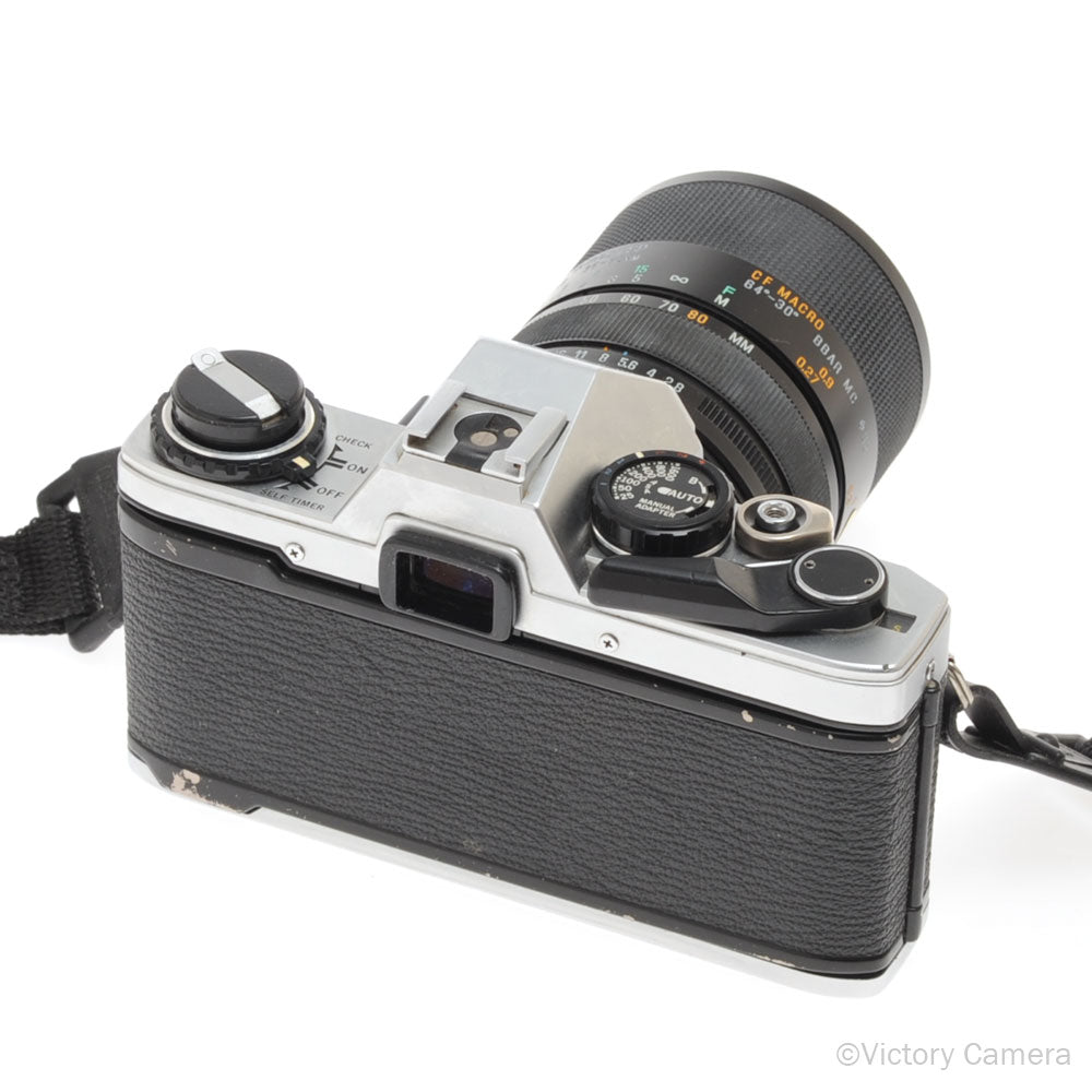 Olympus OM-10 OM10 Chrome 35mm Camera w/ 35-80mm Zoom Lens [EXC] - Victory Camera