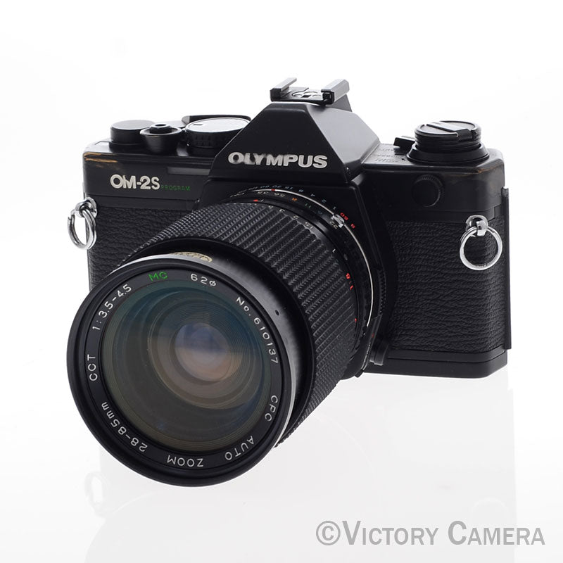 Olympus OM-2S Program Black Film Camera Body w/ 28-85mm Zoom Lens [EXC-] - Victory Camera