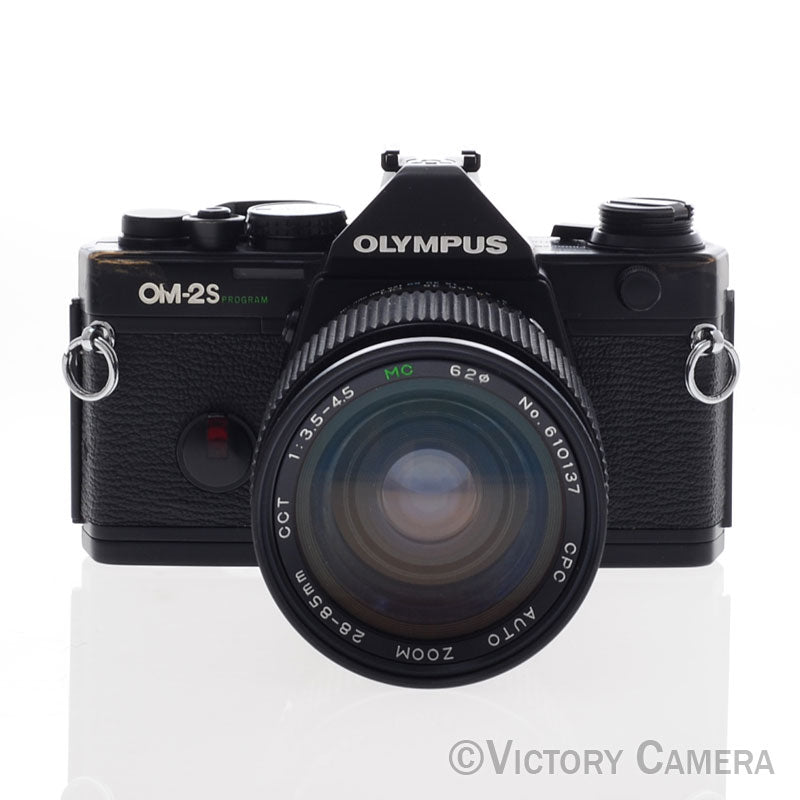 Olympus OM-2S Program Black Film Camera Body w/ 28-85mm Zoom Lens [EXC-] - Victory Camera