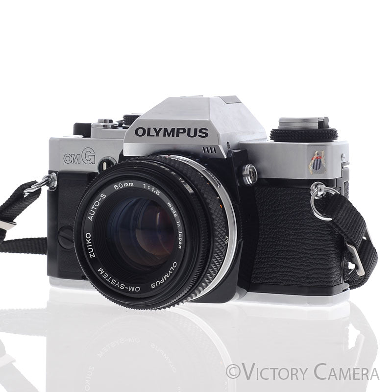 Olympus OMG OM-G Chrome Film Camera w/ 50mm f1.8 Lens [EXC+] - Victory Camera