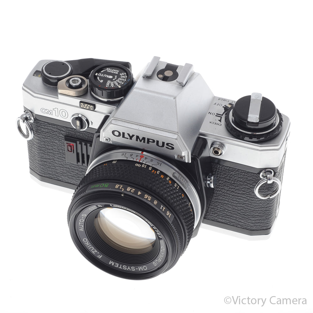 Olympus OM-10 OM10 Chrome 35mm Camera w/ 50mm f1.8 Lens [EXC+] image 2