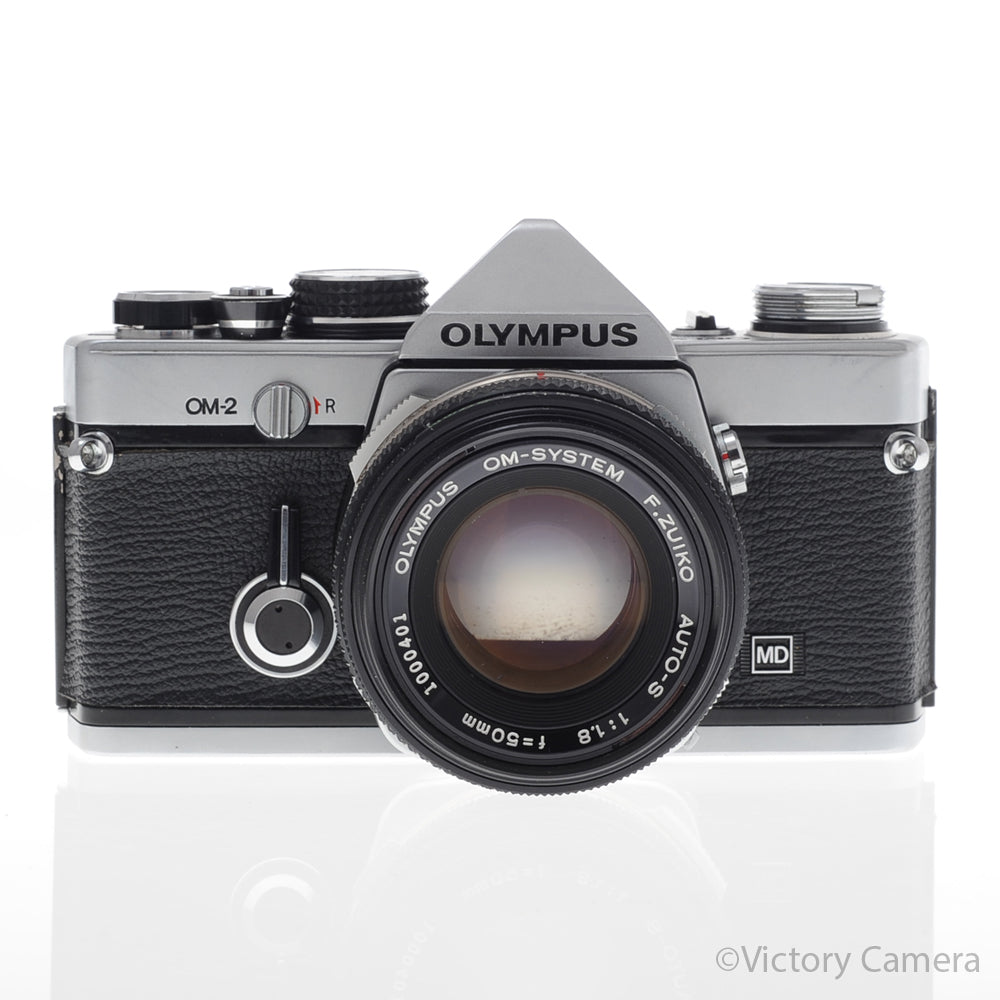 Olympus OM-2 OM2 Chrome 35mm SLR Film Camera w/ 50mm F1.8 Lens -N [EXC-] image 1