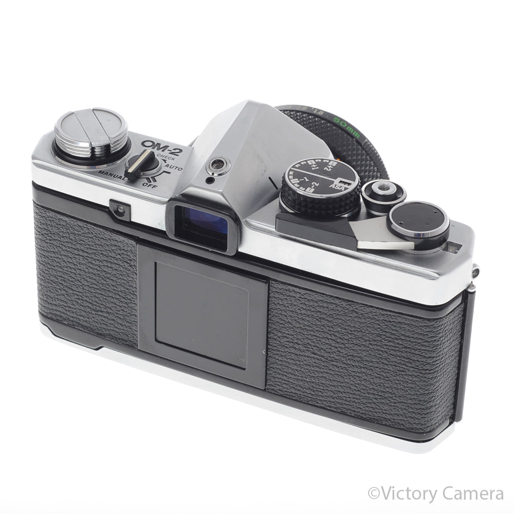 Olympus OM-2 OM2 Chrome 35mm SLR Film Camera w/ 50mm F1.8 Lens -N [EXC-] image 3