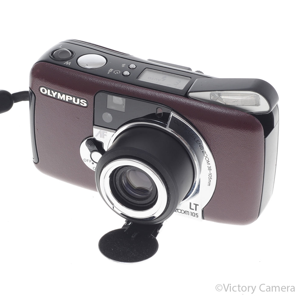 Olympus Zoom 105 LT Burgundy 35mm Point & Shoot Camera [EXC-] image 3