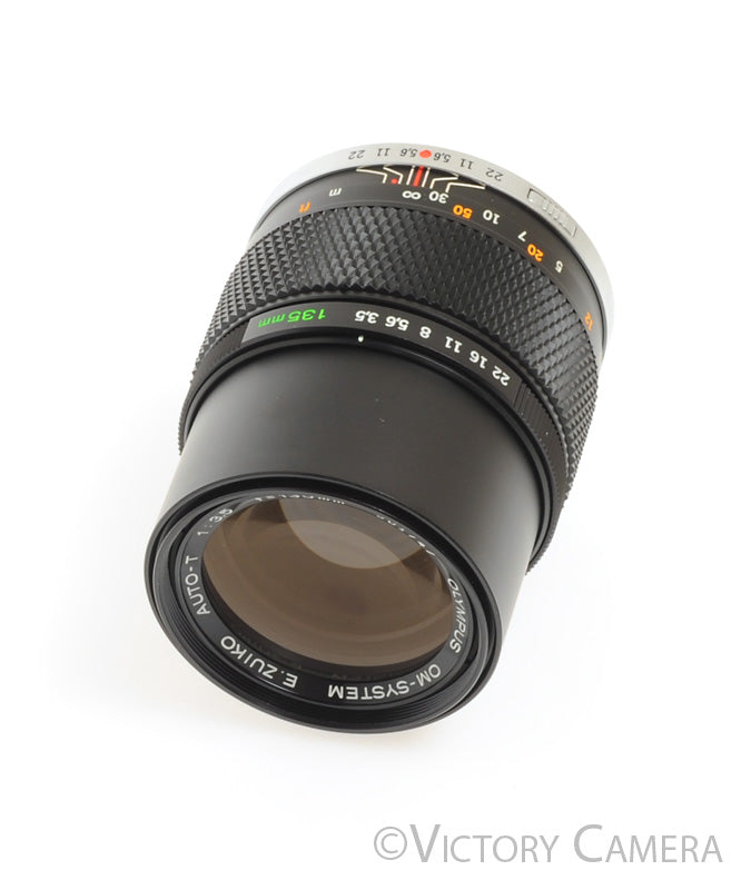 Olympus Auto-T 135mm f3.5 E.Zuiko Telephoto Prime Lens for OM [EXC+] - Victory Camera