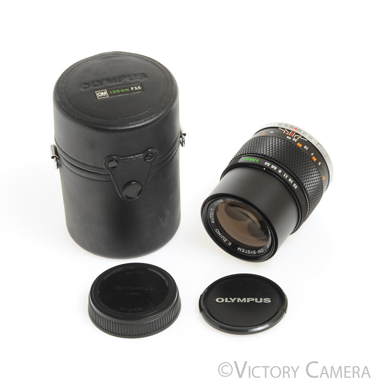 Olympus Auto-T 135mm f3.5 E.Zuiko Telephoto Prime Lens for OM [EXC+] - Victory Camera