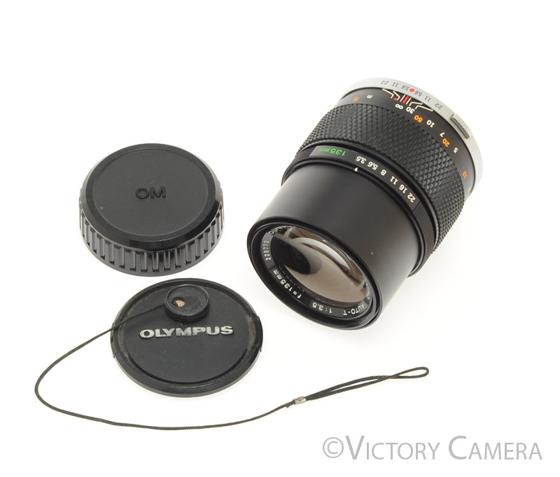 Olympus Auto-T 135mm f3.5 E.Zuiko Telephoto Prime Lens for OM [EXC+] - Victory Camera