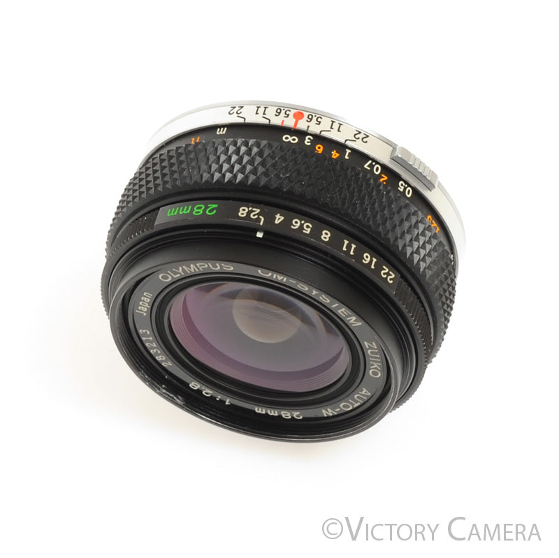 Olympus OM Zuiko Auto-W 28mm f2.8 Wide Angle Prime Lens w Shade [EXC] - Victory Camera