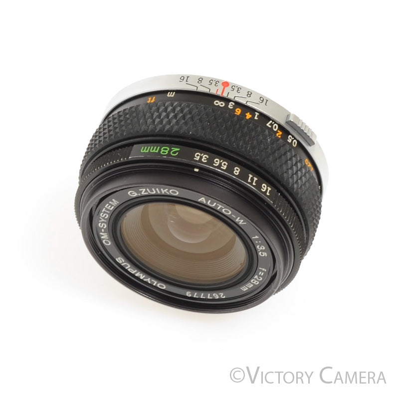 Olympus G.Zuiko 28mm F3.5 Auto-W OM Wide-Angle Prime Lens  [GOOD] - Victory Camera