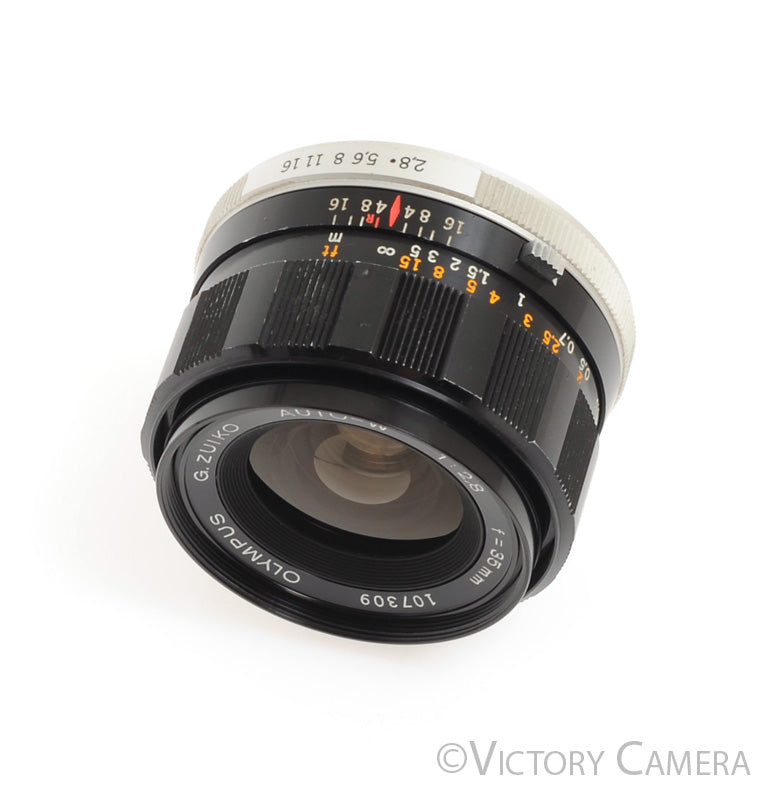 Olympus v. Rare 35mm f2.8 G. Zuiko Wide Lens for FTL M42 Screw Mount -Clean- - Victory Camera