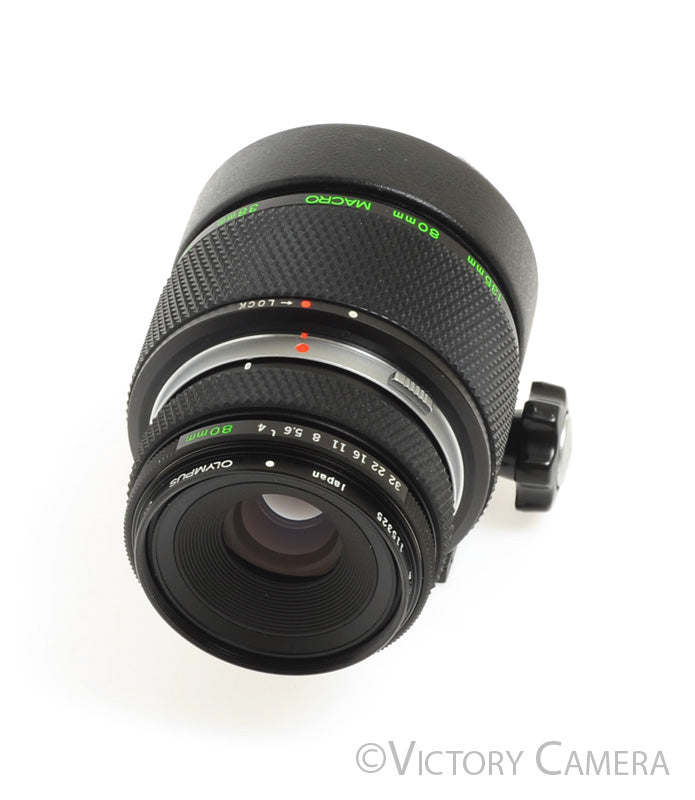 Olympus Zuiko 80mm f4 1:1 Macro w/ 65-116 Telescoping Macro Tube [EXC] - Victory Camera