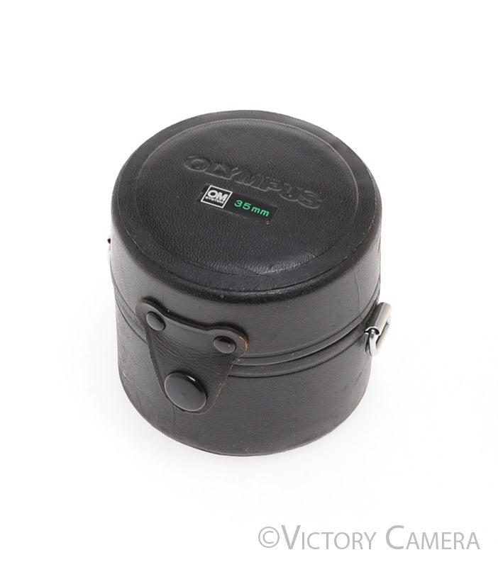 Olympus Genuine OM 35mm f2.8 Hard Leather Lens Case [EXC] - Victory Camera