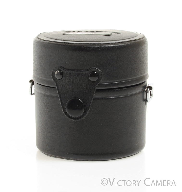 Olympus Genuine OM 50 f3.5 Macro Hard Leather Lens Case [EXC] - Victory Camera