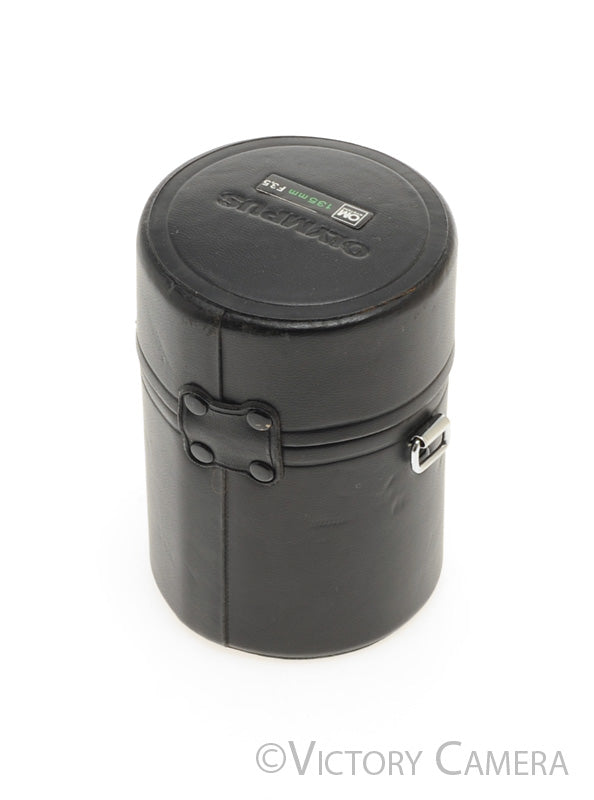 Olympus Genuine OM 135 f3.5 Hard Leather Lens Case [EXC+] - Victory Camera