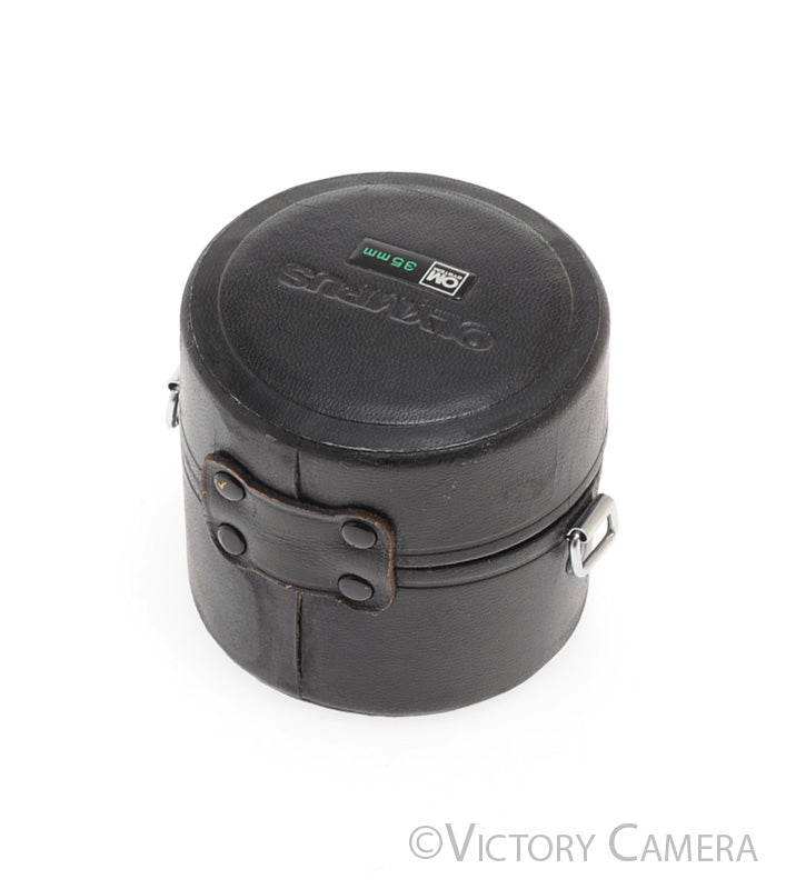 Olympus Genuine OM 35mm f2.8 Hard Leather Lens Case [EXC] - Victory Camera