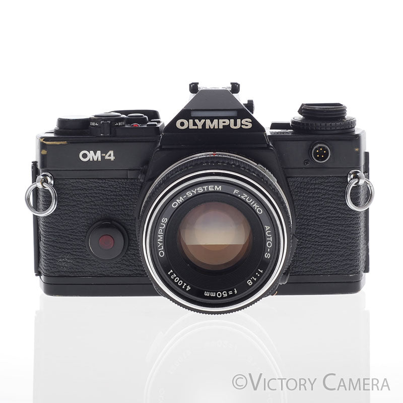 Olympus OM-4 OM4 Black 35mm Film Camera w/ 50mm f1.8 Lens [EXC] - Victory Camera