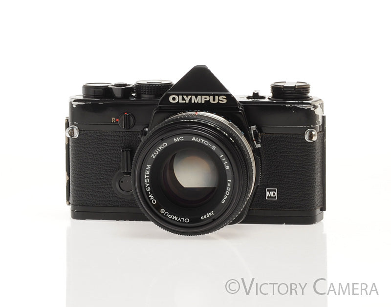 Olympus OM-1 MD Black Film Camera Body w/ 50mm f1.8 Lens [GOOD] - Victory Camera