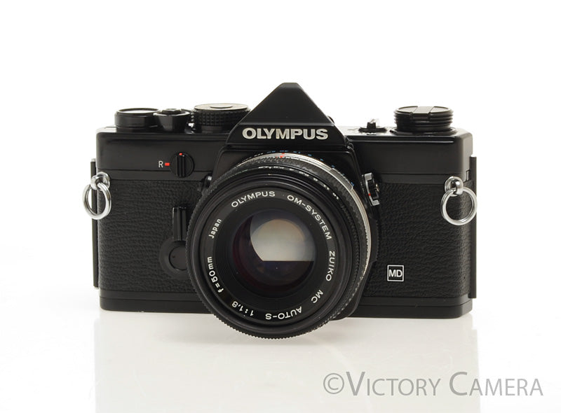 Olympus OM-1 MD Black Film Camera Body w/ 50mm f1.8 Lens [EXC] - Victory Camera