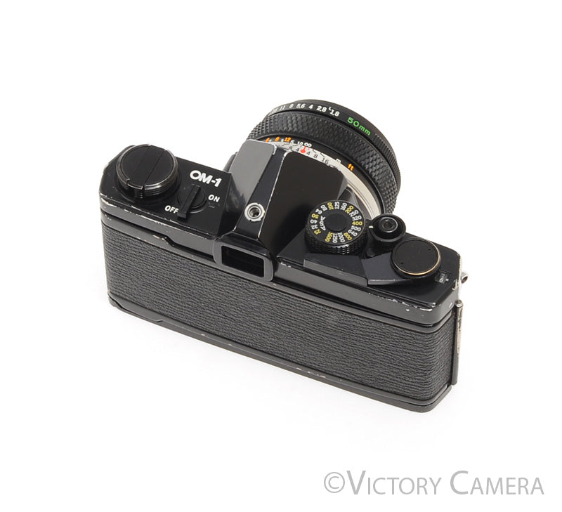 Olympus OM-1 MD Black Film Camera Body w/ 50mm f1.8 Lens [GOOD] - Victory Camera