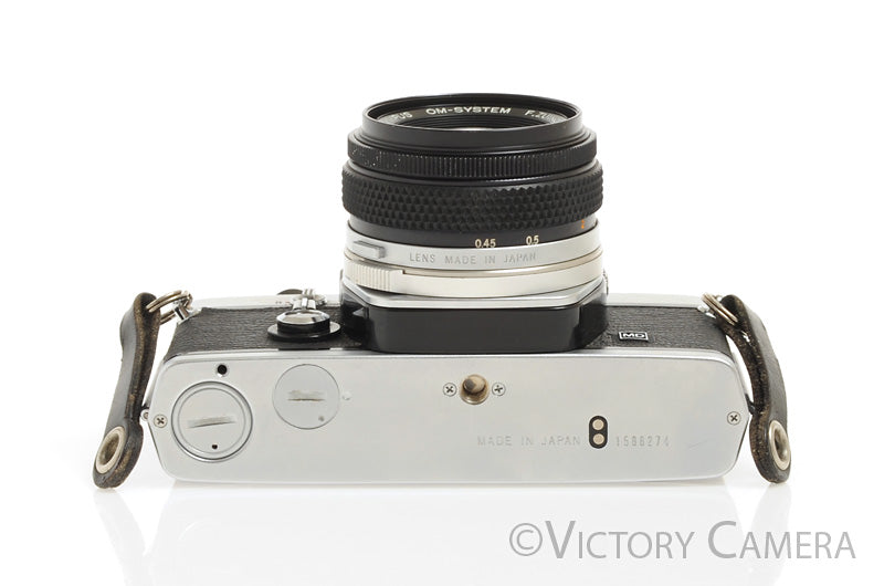 Olympus OM-1 MD Chrome Film Camera Body w/ 50mm f1.8 Lens -New Seals- [EXC] - Victory Camera