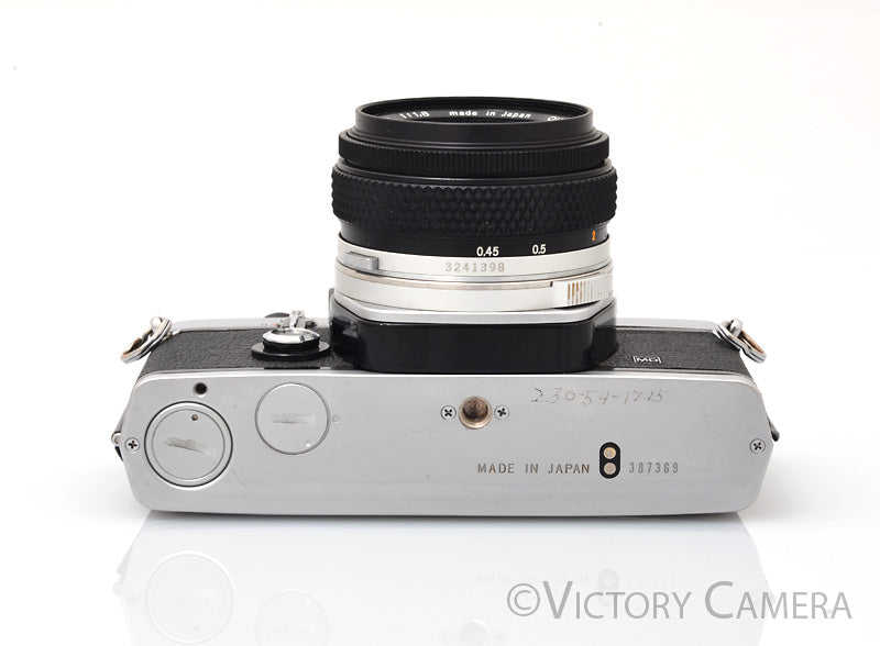 Olympus OM-1 MD Chrome Film Camera Body w/ 50mm f1.8 Lens -New Seals- [EXC]