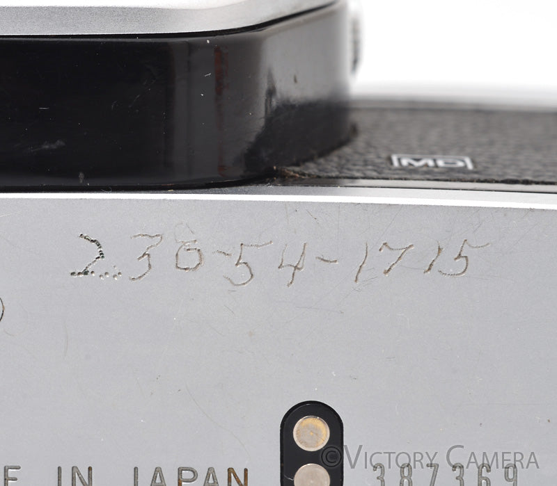 Olympus OM-1 MD Chrome Film Camera Body w/ 50mm f1.8 Lens -New Seals- [EXC]