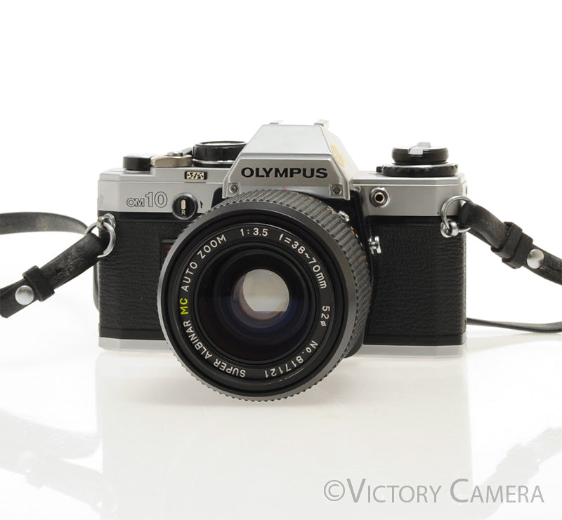 Olympus OM-10 Chrome 35mm Camera w/ 35-70mm Zoom Lens [EXC] - Victory Camera
