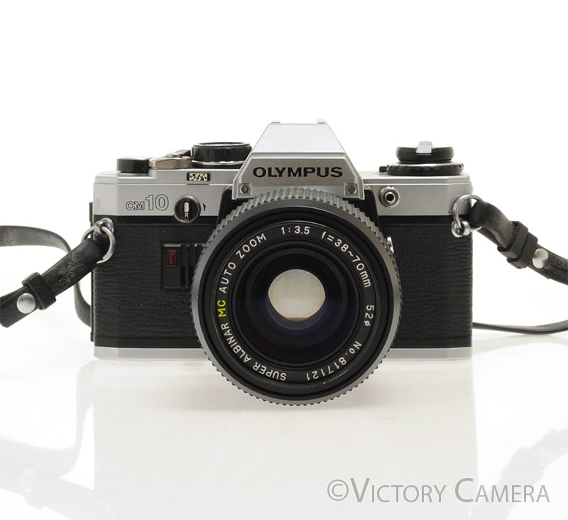 Olympus OM-10 Chrome 35mm Camera w/ 35-70mm Zoom Lens [EXC] - Victory Camera