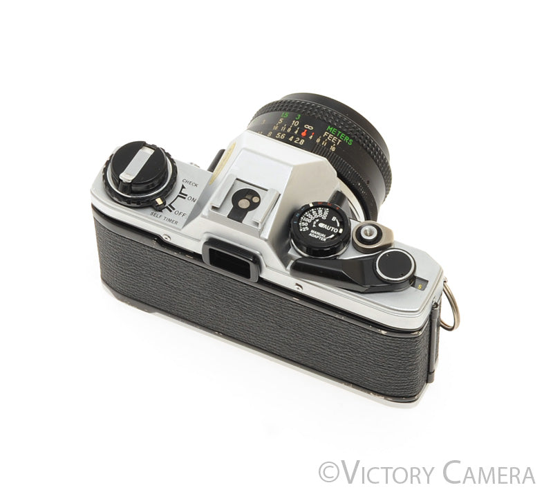 Olympus OM-10 OM10 Chrome 35mm Camera w/ 28mm f2.8 [EXC] - Victory Camera