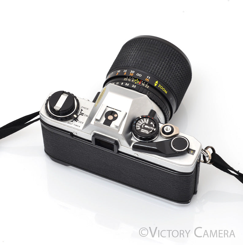 Olympus OM-10 Chrome 35mm Camera w/ 38-70mm Zoom Lens [EXC]