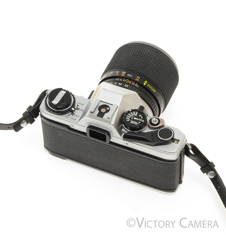 Olympus OM-10 Chrome 35mm Camera w/ 35-70mm Zoom Lens [EXC] - Victory Camera
