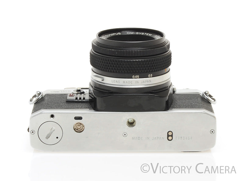Olympus OM-10 Chrome 35mm Camera w/ 50mm f1.8 Prime Lens -New Seals-  [EXC] - Victory Camera