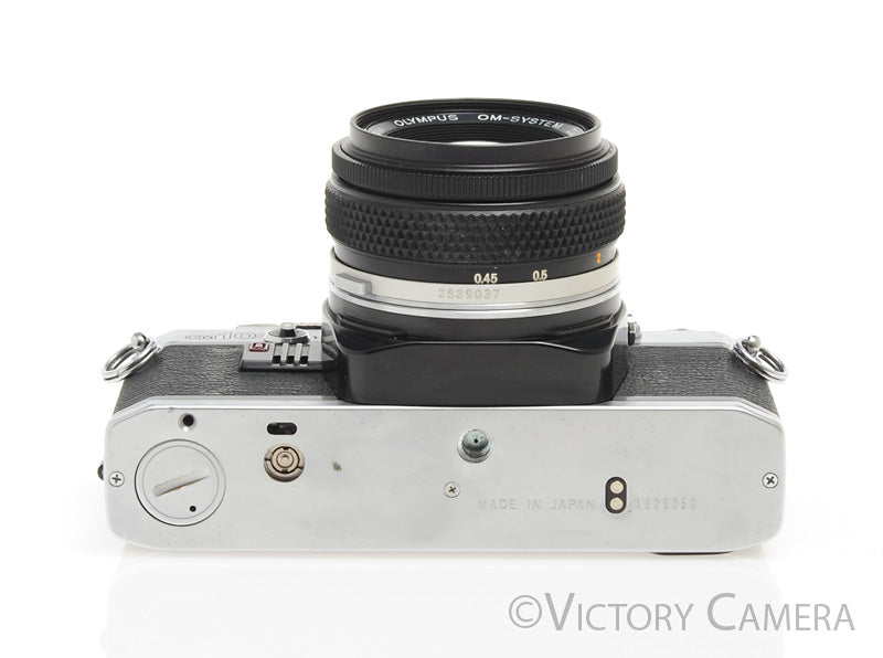 Olympus OM-10 Chrome 35mm Camera w/ 50mm f1.8  Prime Lens -New Seals- [EXC+] - Victory Camera