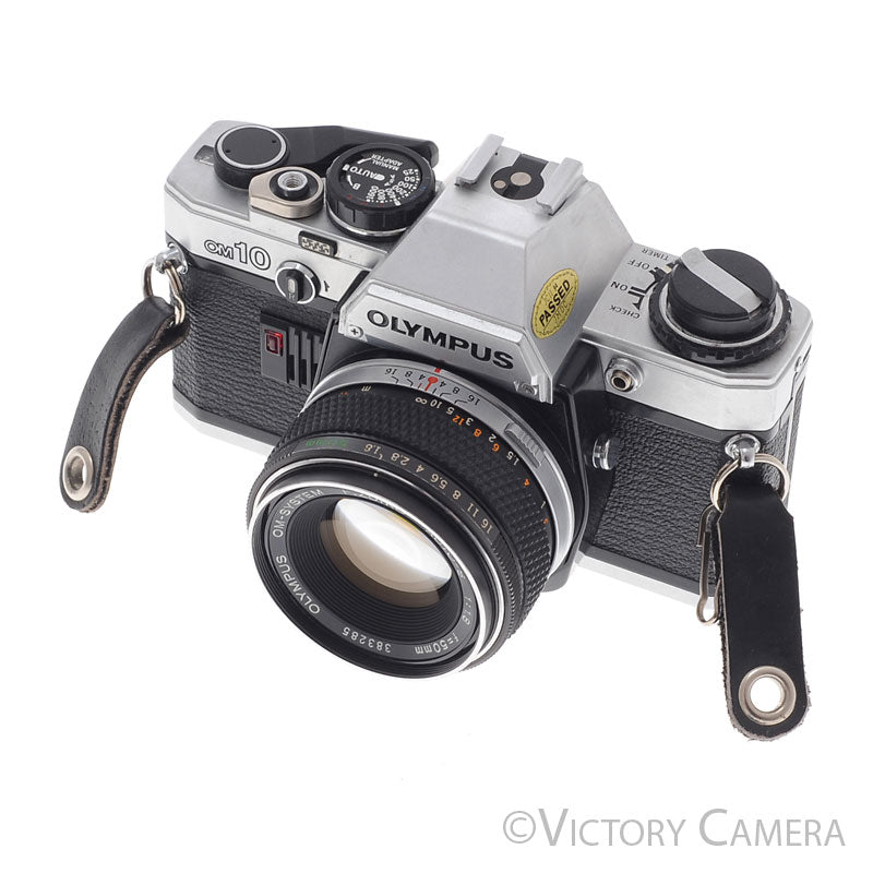 Olympus OM-10 OM10 Chrome 35mm Camera w/ 50mm f1.8 [EXC]
