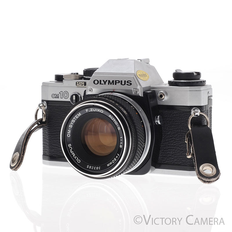 Olympus OM-10 OM10 Chrome 35mm Camera w/ 50mm f1.8 [EXC]